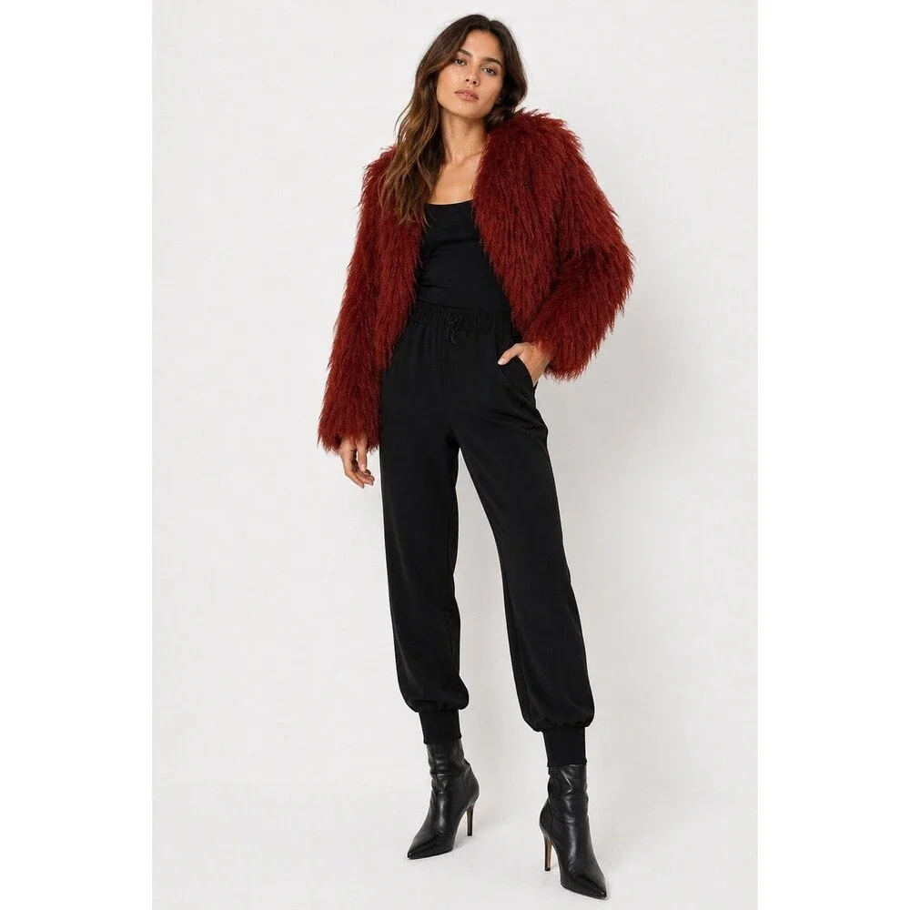 ALLSAINTS Tia Jogger Trousers High Rise Black Tailored Chic Minimalist Edgy Luxe